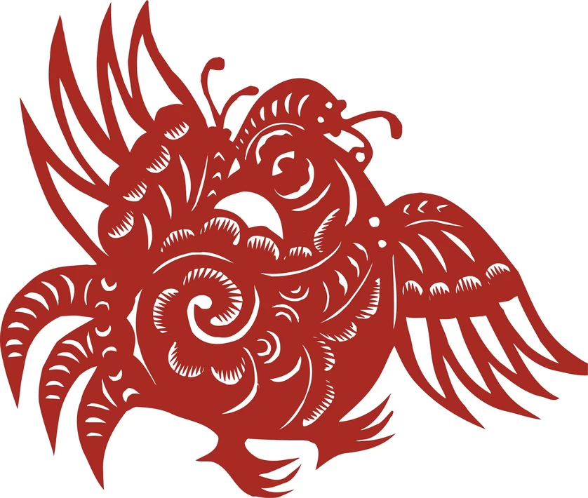 中国风中式传统喜庆民俗人物动物窗花剪纸插画边框AI矢量PNG素材【300】